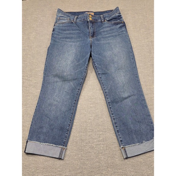 Kut from the Kloth Denim - Kut from the Kloth Amy Crop Straight Leg Jeans Blue Medium Wash Size 10 Stretch